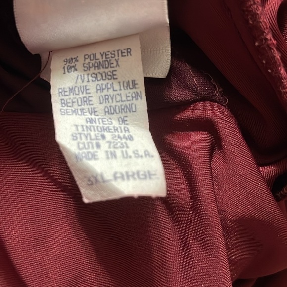 Vtg Dollar Velvet & Lace burgundy Cocktail Victorian Christmas Dress size 3X - Picture 9 of 9